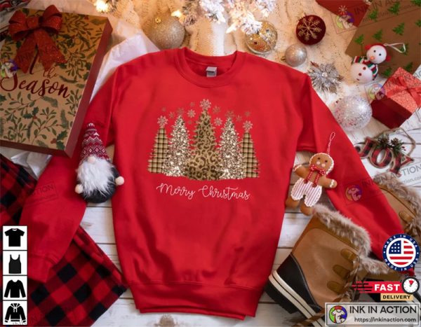 Leopard Merry Christmas Trees Shirt