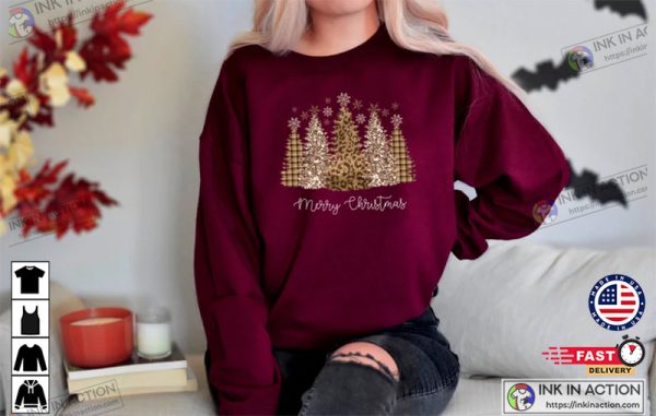 Leopard Merry Christmas Trees Shirt