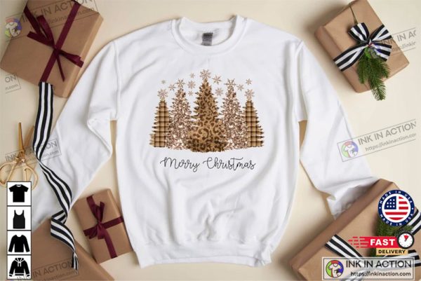 Leopard Merry Christmas Trees Shirt