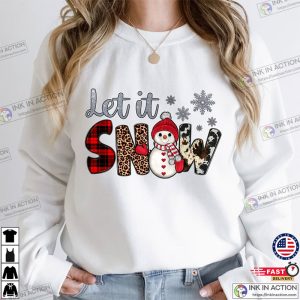 Let It Snow, Christmas Snowflake Shirt, Snowman Christmas Shirt