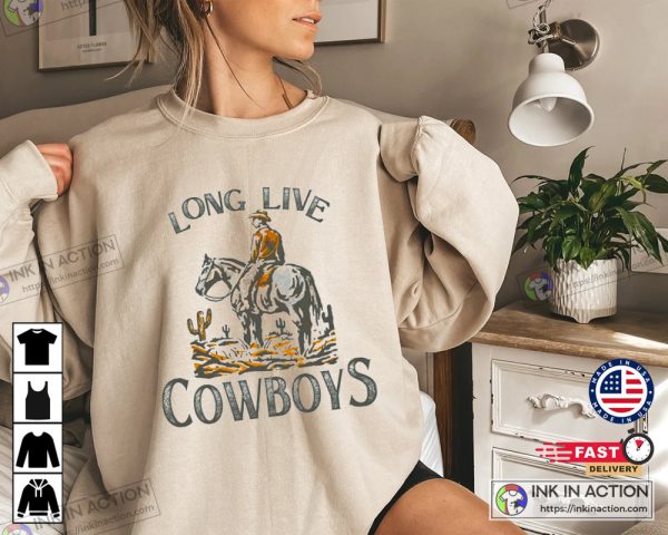 Long Live Cowboys Shirt Western Cactus Cowboy