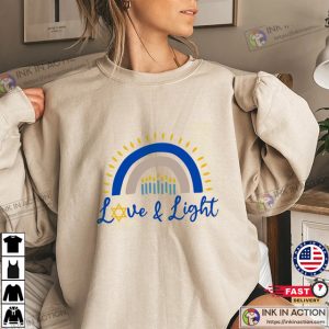 Love and Light Hanukkah Shirt Menorah Shirt Hanukkah Chanukah T-shirt Jewish Festival of Lights