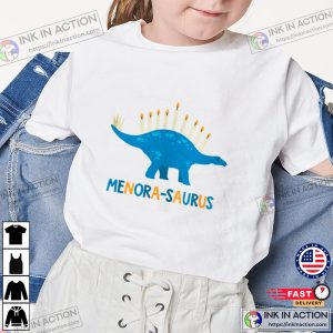 Menora saurus Crewneck Sweatshirt Cute Hanukkah Menorah Crews Hanukkah Shirt 2