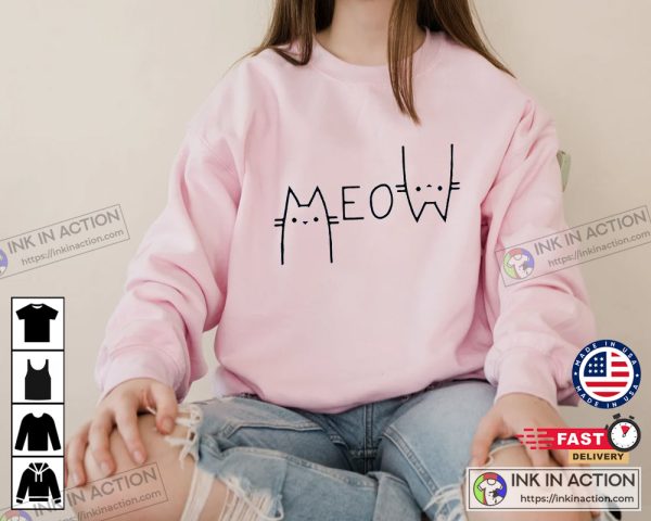 Meow Cat Lover Funny Cat Gift Shirt