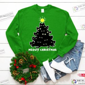 Meowy Christmas Funny Ugly Christmas Sweaters Cat Meowy Christmas Shirt Family Christmas 3