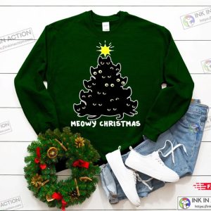 Meowy Christmas Funny Ugly Christmas Sweaters Cat Meowy Christmas Shirt Family Christmas 4