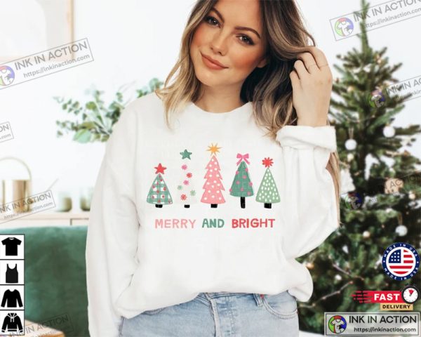 Cute Pink Christmas Trees Holiday Outfit