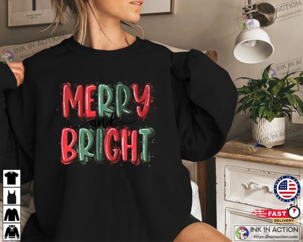 Merry And Bright Christmas Family Shirt