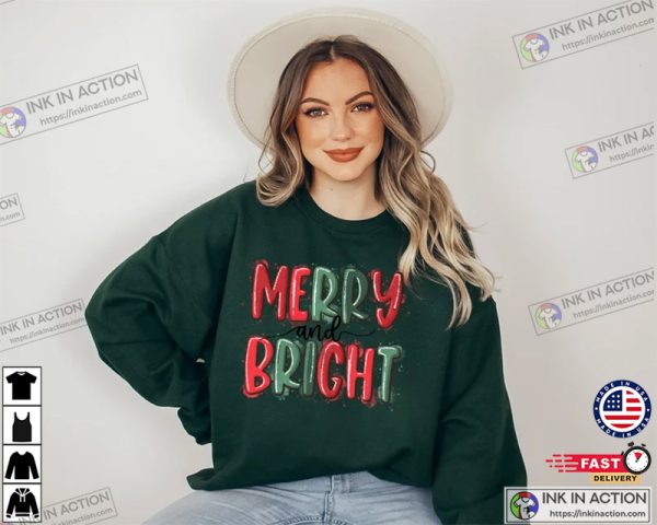 Merry And Bright Christmas Family Shirt