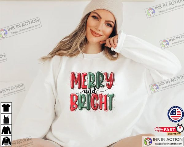 Merry And Bright Christmas Family Shirt