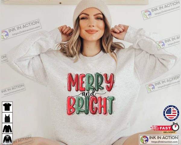 Merry And Bright Christmas Family Shirt