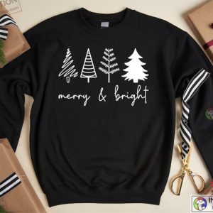 Merry & Bright Christmas Trees Sweatshirt