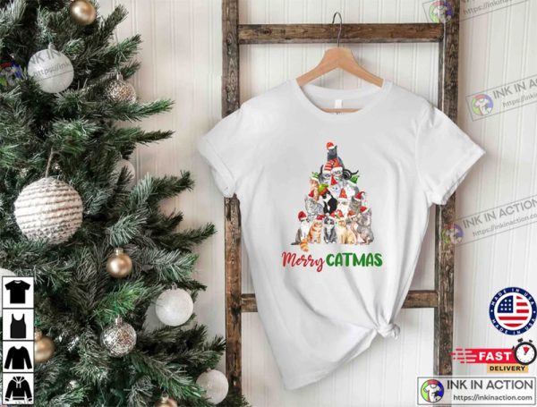 Merry Catmas Shirt, Christmas Cat Shirt, Christmas Gift, Christian Shirt