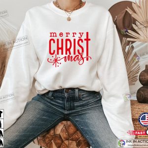 Merry Christmas Cross Shirt Party Christmas Gift