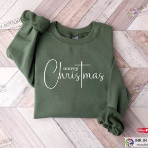 Merry Christmas Sweatshirt Merry and Bright Shirt Xmas Tshirt 4