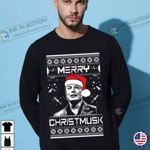 Merry Christmusk Funny Elon Musk Meme Ugly Christmas Sweater Unisex Crewneck Graphic Sweatshirt Musk 2