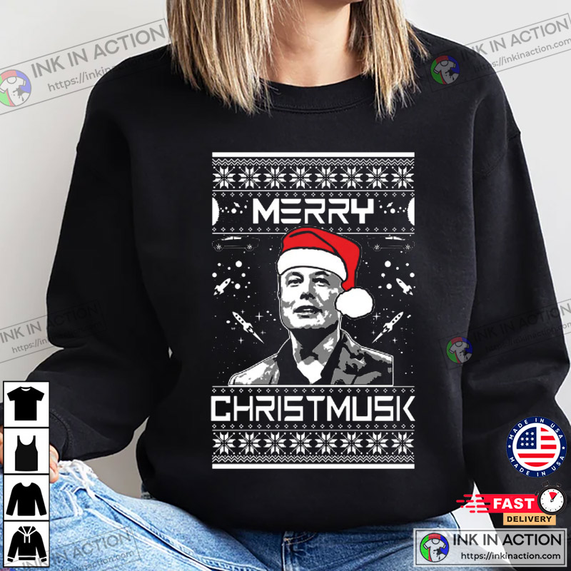 Merry Christmusk Funny Elon Musk Meme Ugly Christmas Sweater