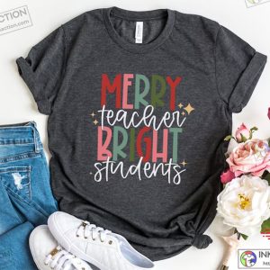 Merry Teacher Bright Students Sweatshirt Retro Christmas Shirt Back To School Shirt Merry Christmas 2