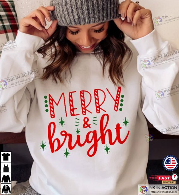 Merry and Bright Christmas Basic Shirt