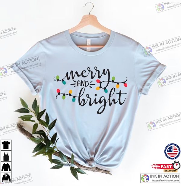 Merry and Bright Christmas Lights Shirt