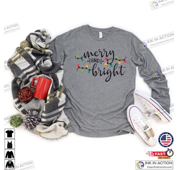 Merry and Bright Christmas Lights Shirt