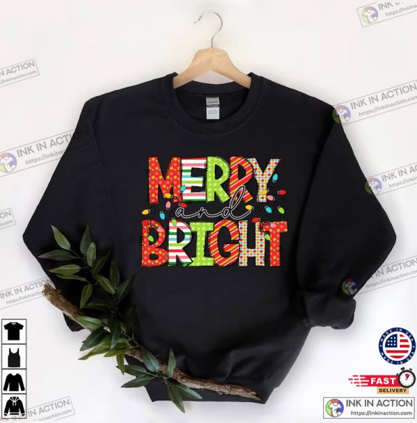 Merry and Bright Christmas Lights Shirt