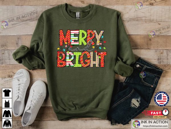 Merry and Bright Christmas Lights Shirt