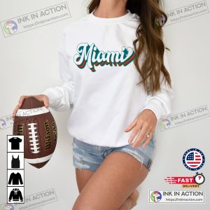 Miami Football Shirt Vintage Miami Football Shirt Retro Miami Football Women Shirt 1