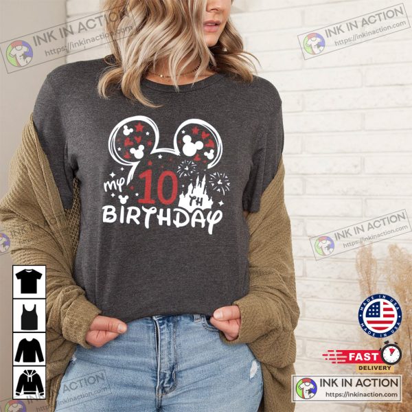 Happy 10th Birthday 10 Years Old Birthday Disney Shirt