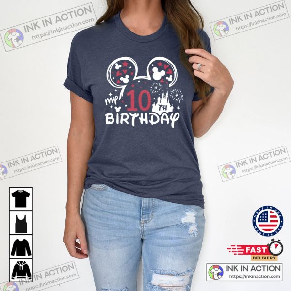 Happy 10th Birthday 10 Years Old Birthday Disney Shirt