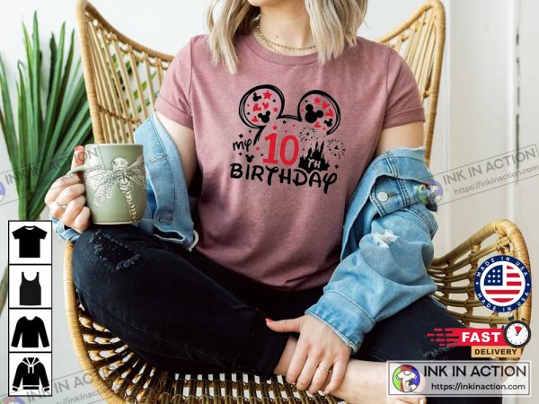 Happy 10th Birthday 10 Years Old Birthday Disney Shirt