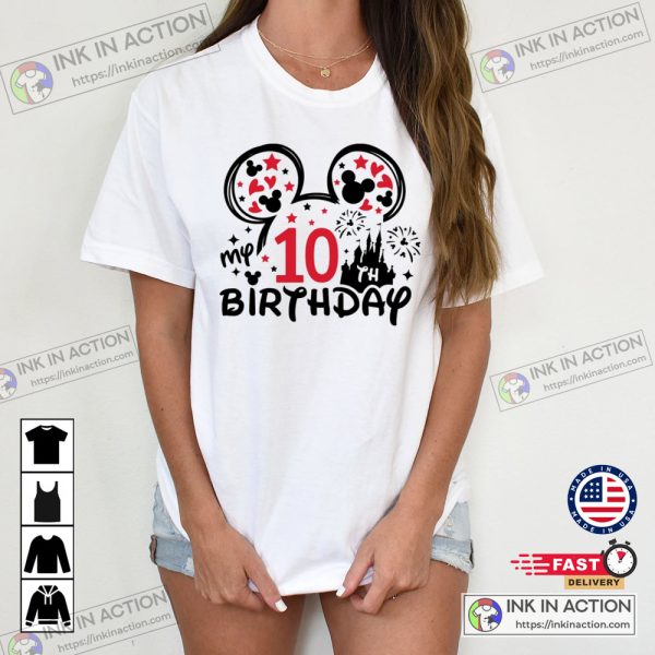 Happy 10th Birthday 10 Years Old Birthday Disney Shirt