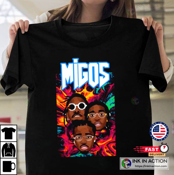 Migos Merch Offset Quavo Takeoff T-shirt Trap Music Rapper Rap Hip Hop Concert