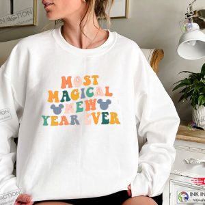 Most Magical New Year Ever Sweatshirt New Year Retro NYE Shirt Happiest Place ShirtColorful Mouse Ears 2023 Shirt 3
