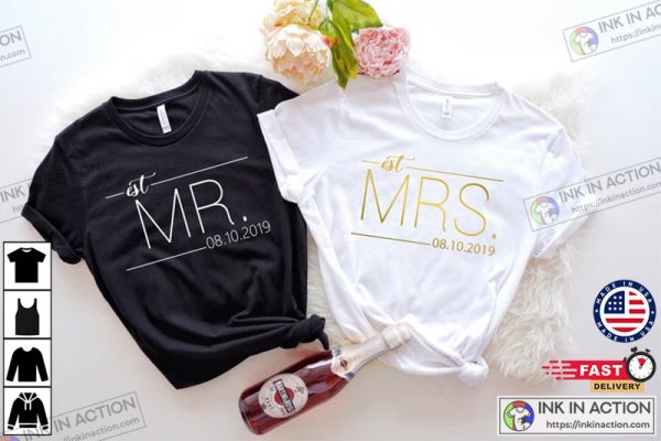 Mr and Mrs Shirt, Just Married Shirt, Honeymoon Shirt, Wedding Shirt, Wife And Hubs Shirts