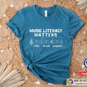 Music Literacy Matters I Like To Eat Puppies Music T Shirts 1