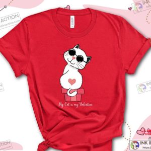 My Cat Is My Valentines Day Shirt Pet Lover Valentines Day Shirt Womens Valentines Tee Heart Love Shirt 3