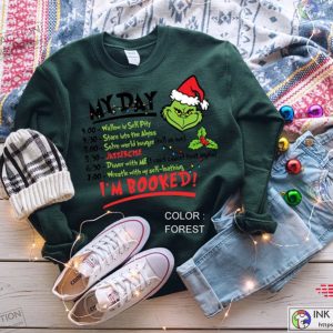 Grinch to do list I'm booked shirt, hoodie, sweater and v-neck t-shirt