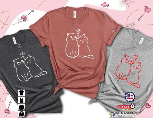 My Pretty Cats Valentines Love Couple Heart Shirt