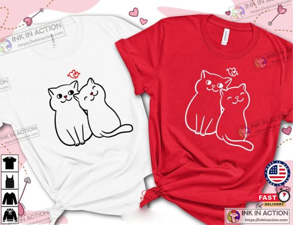 My Pretty Cats Valentines Love Couple Heart Shirt