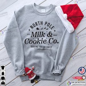 North Pole Milk Cookie Co Sweatshirt Christmas Sweatshirt Santa Sweater North Pole Sweat Coffee Sweat 1
