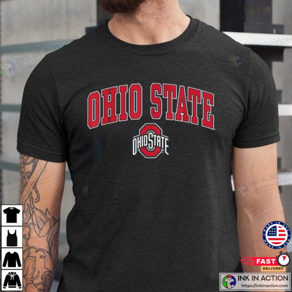 Ohio State Buckeyes Arch Over Logo Black Officially Licensed T-Shirt