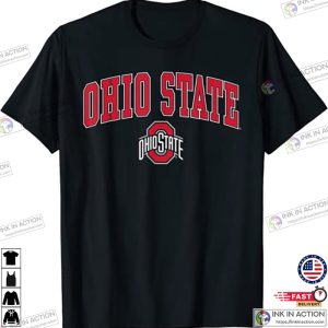 Ohio State Buckeyes Arch Over Logo Black Officially Licensed T Shirt 3