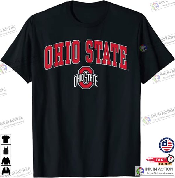 Ohio State Buckeyes Arch Over Logo Black Officially Licensed T-Shirt