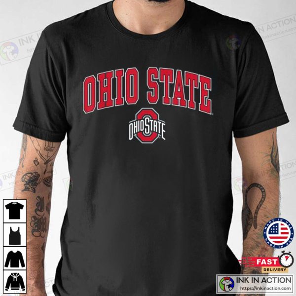 Ohio State Buckeyes Arch Over Logo Black Officially Licensed T-Shirt