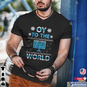 Oy To The World Sweatshirt Hanukkah Celebration Unisex Adult Crew Neck Shirt 4