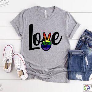 Peace Love Equality Shirt Rainbow Flag Shirt Gay Pride Shirt Pride Month Shirt Gay Rights Shirt 1