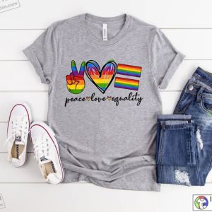Peace Love Equality Rainbow Flag Gay Pride Shirt