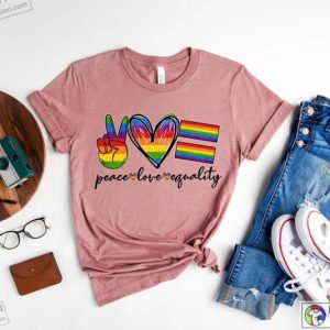 Peace Love Equality Shirt Rainbow Flag Shirt Gay Pride Shirt Pride Month Shirt Pride Shirt 3