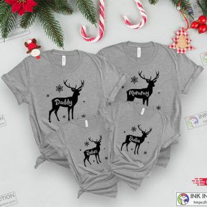 Personalized Reindeer Family Shirts Personalized Family Matching Shirts Custom Xmas Shirt 3